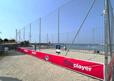 Il primo campo sportivo interamente brandizzato Replayer è l'arena Replayer di Recco - spiaggia Est del Porticciolo